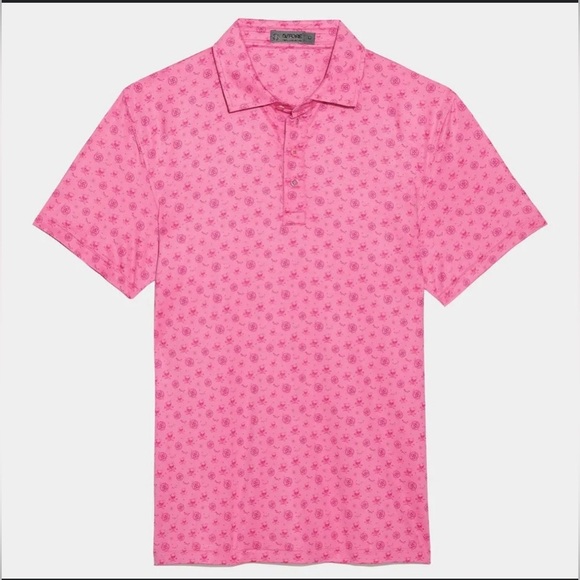 G/FORE Blue pink Skulls and Ts PTRL Patterned Men's Shirt large Golf - Picture 2 of 6
